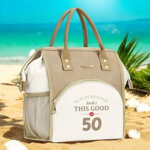Personalized 50th Birthday Lunch Bag for Women with Bonus Bag!!